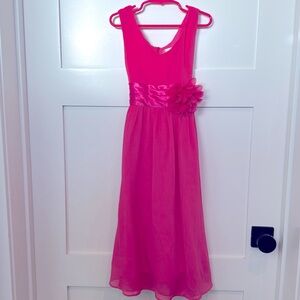 Girls Bow Dream v-neck dress, fuchsia size 8.